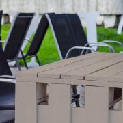 Foto Tavolo Pallet Grigio Tortora
